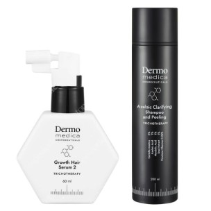 Dermomedica – kuracja oczyszczająca i stymulująca porost (szampon i peeling 200 ml serum 60 ml).jpg